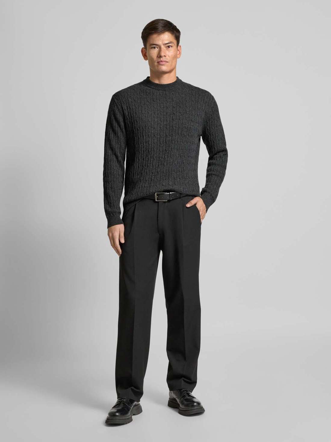 Вязаный свитер из смесового кашемира с деталями лейбла