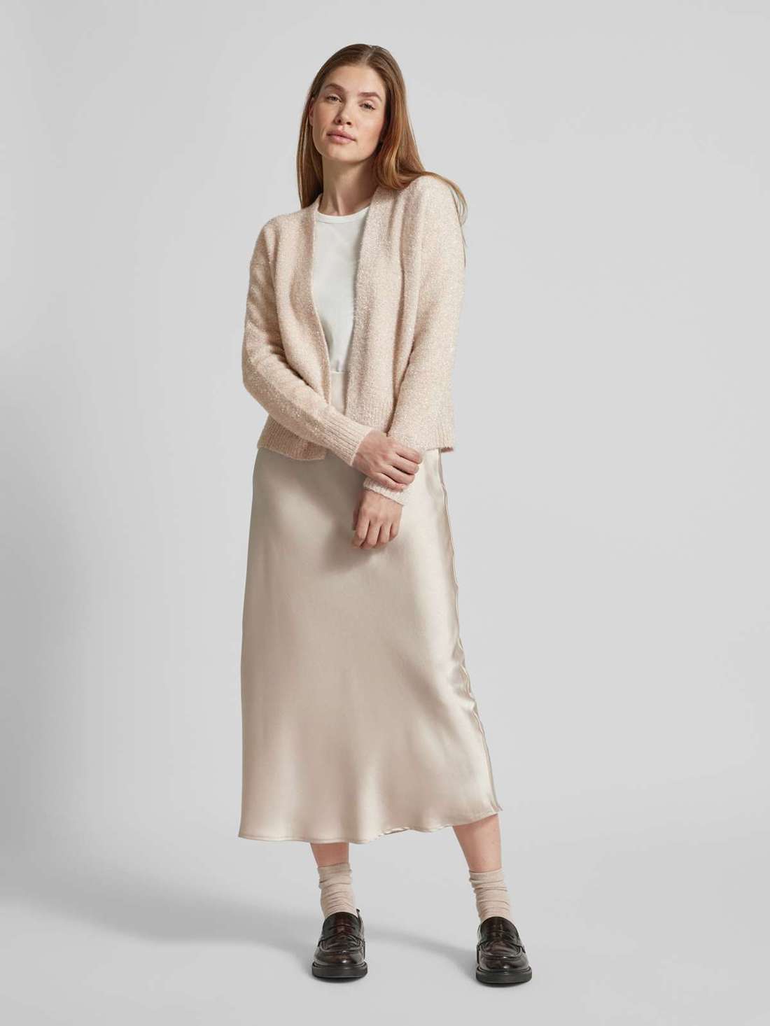 Кардиган из чистого нубука оленьего цвета Dametta