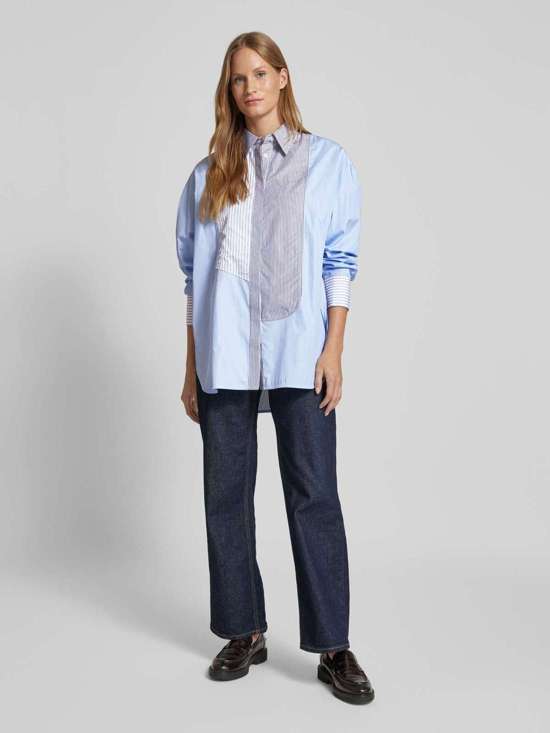 Блузка-рубашка с планкой на потайных пуговицах