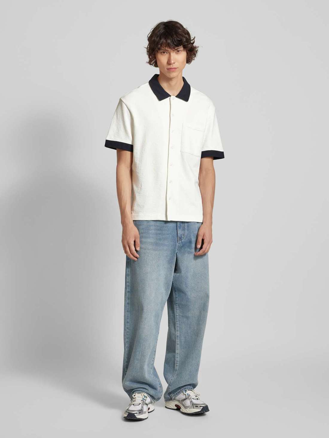 Повседневная рубашка свободного кроя с рукавом 1/2 MABON