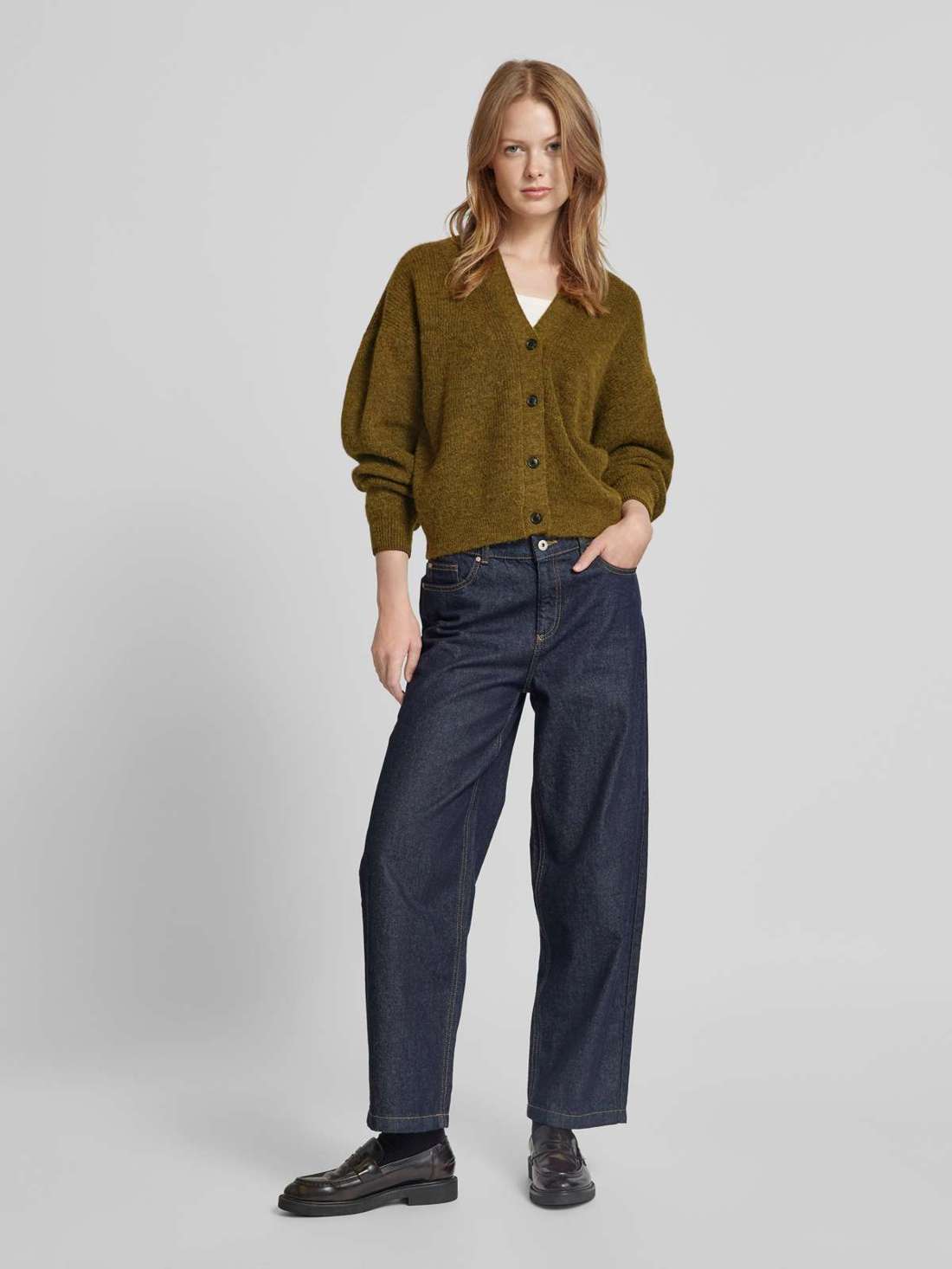 Вязаный свитер с планкой на пуговицах