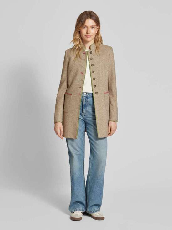 Длинный пиджак с планкой на пуговицах