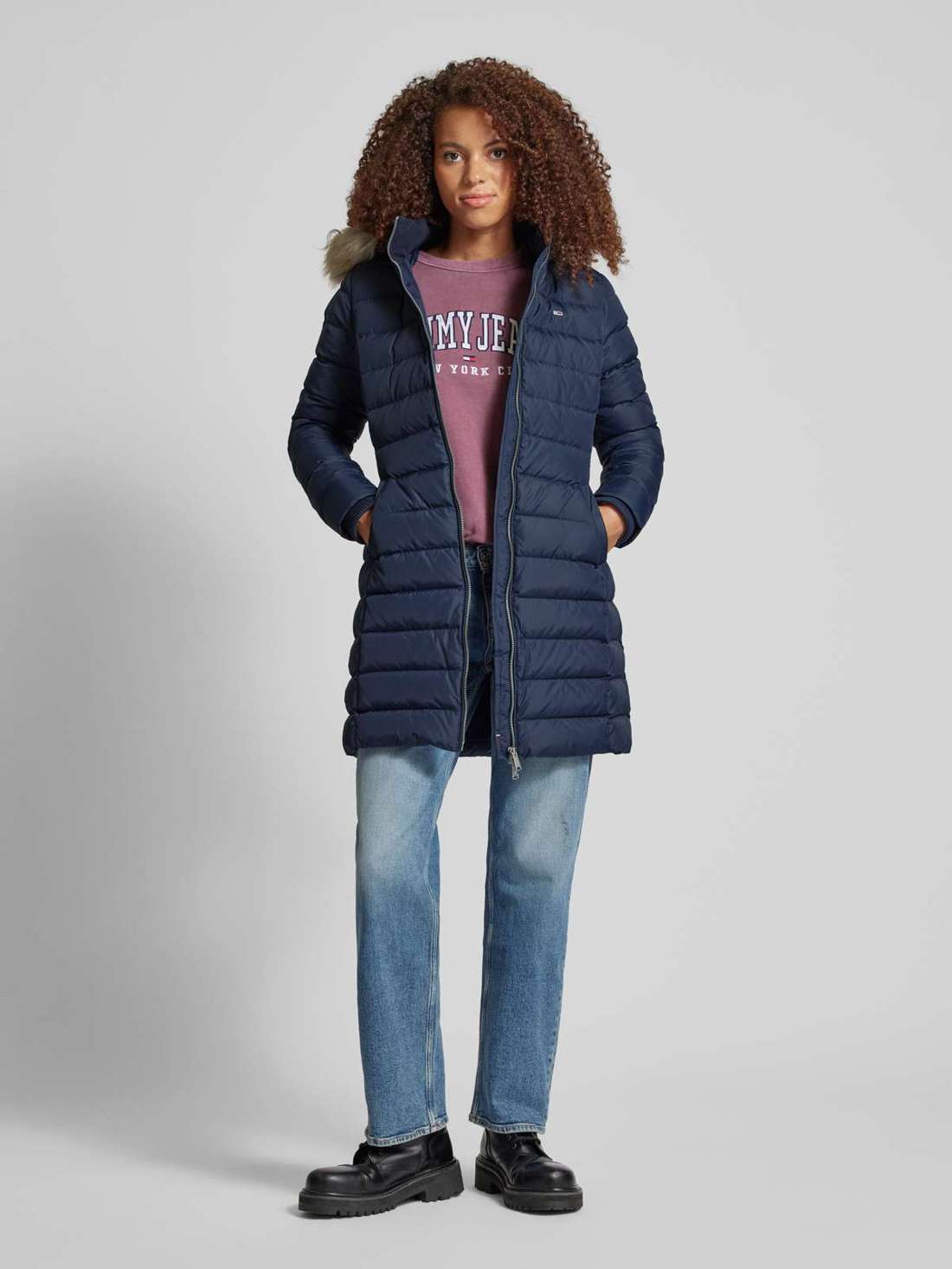 Стеганое пальто с отделкой из искусственного меха ESSENTIAL