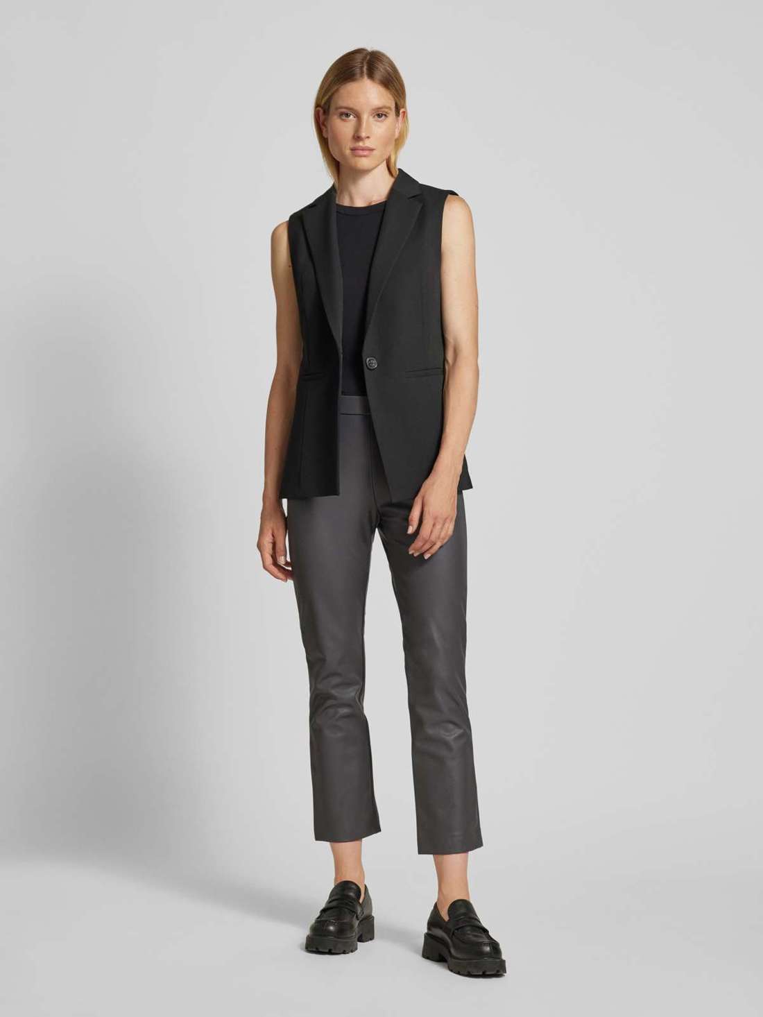 Брюки классического кроя из кожи с укороченным кроем MACY