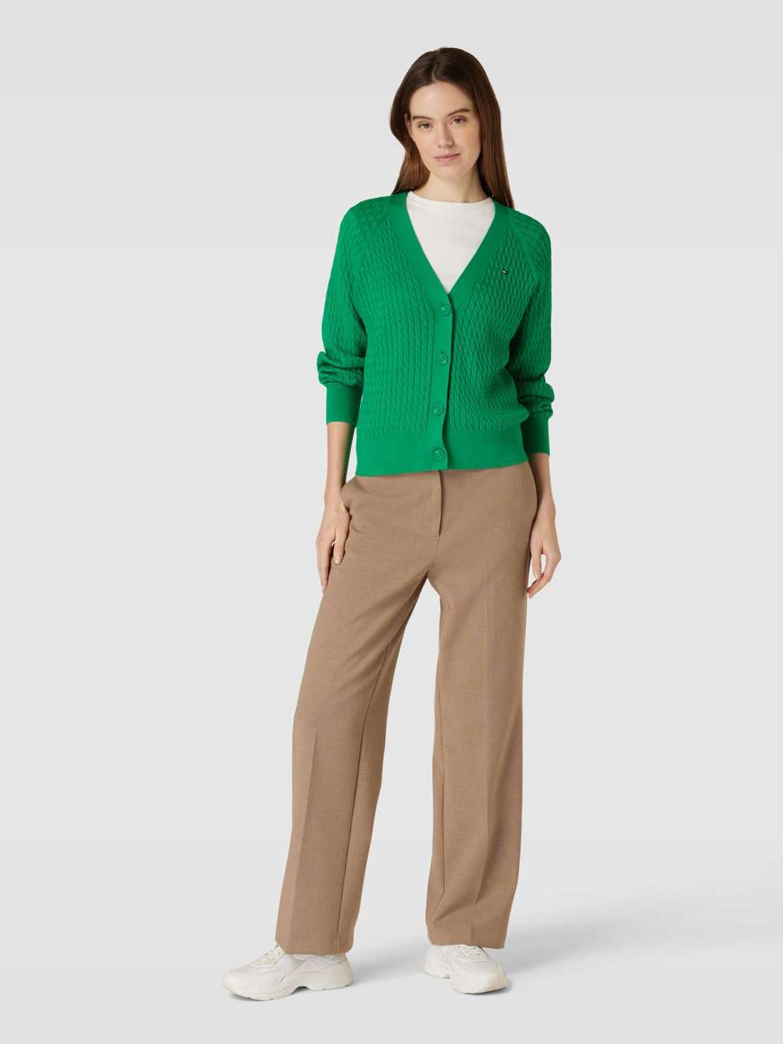 Кардиган косой вязки