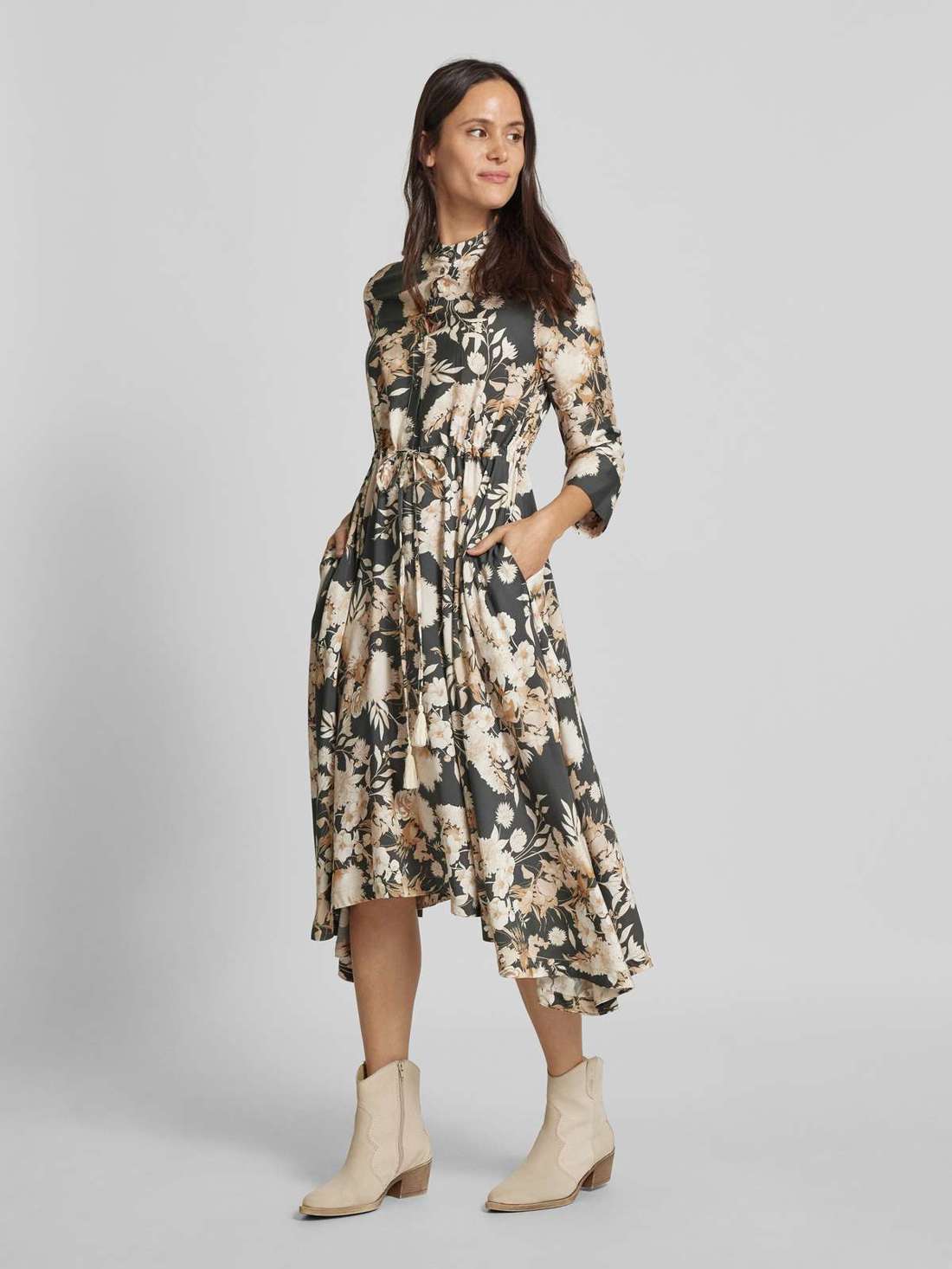 Платье-рубашка с шелковым наполнением и рюшами