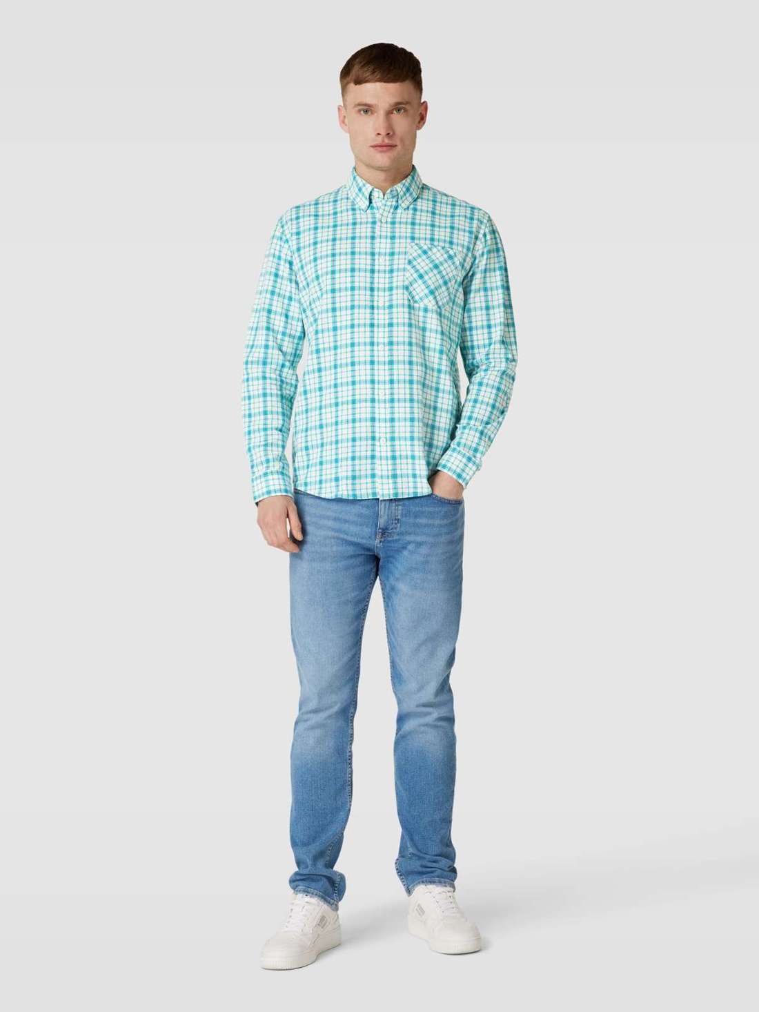 Повседневная рубашка стандартного кроя в клетку «Глен»