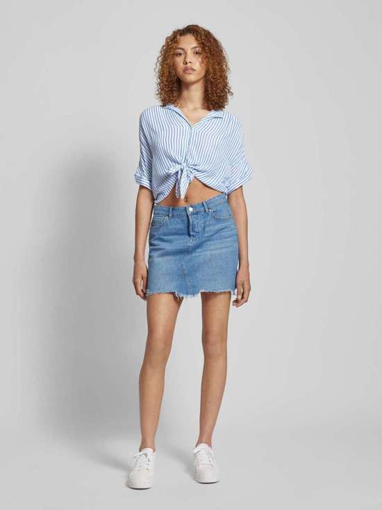 Укороченная блузка-рубашка со структурированным узором PAULA