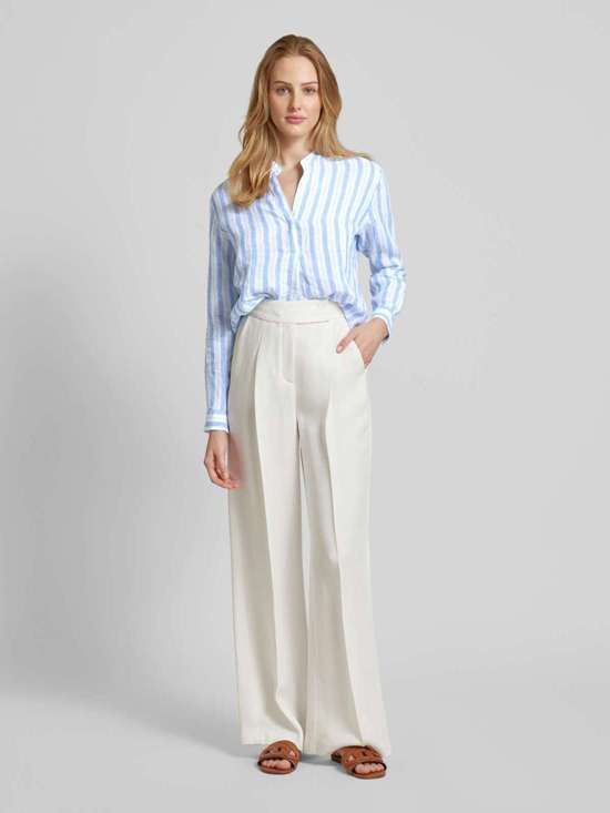 Льняная блузка с полосатым узором