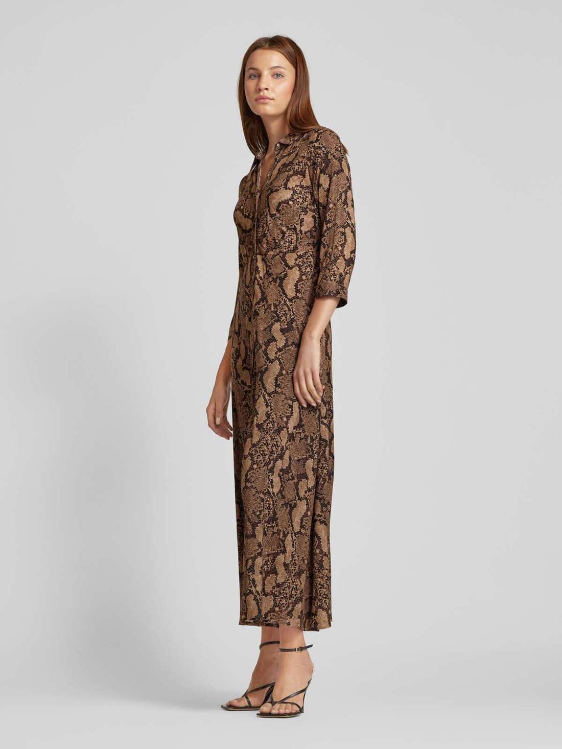 Платье макси с планкой на пуговицах во всю длину SAVANNA