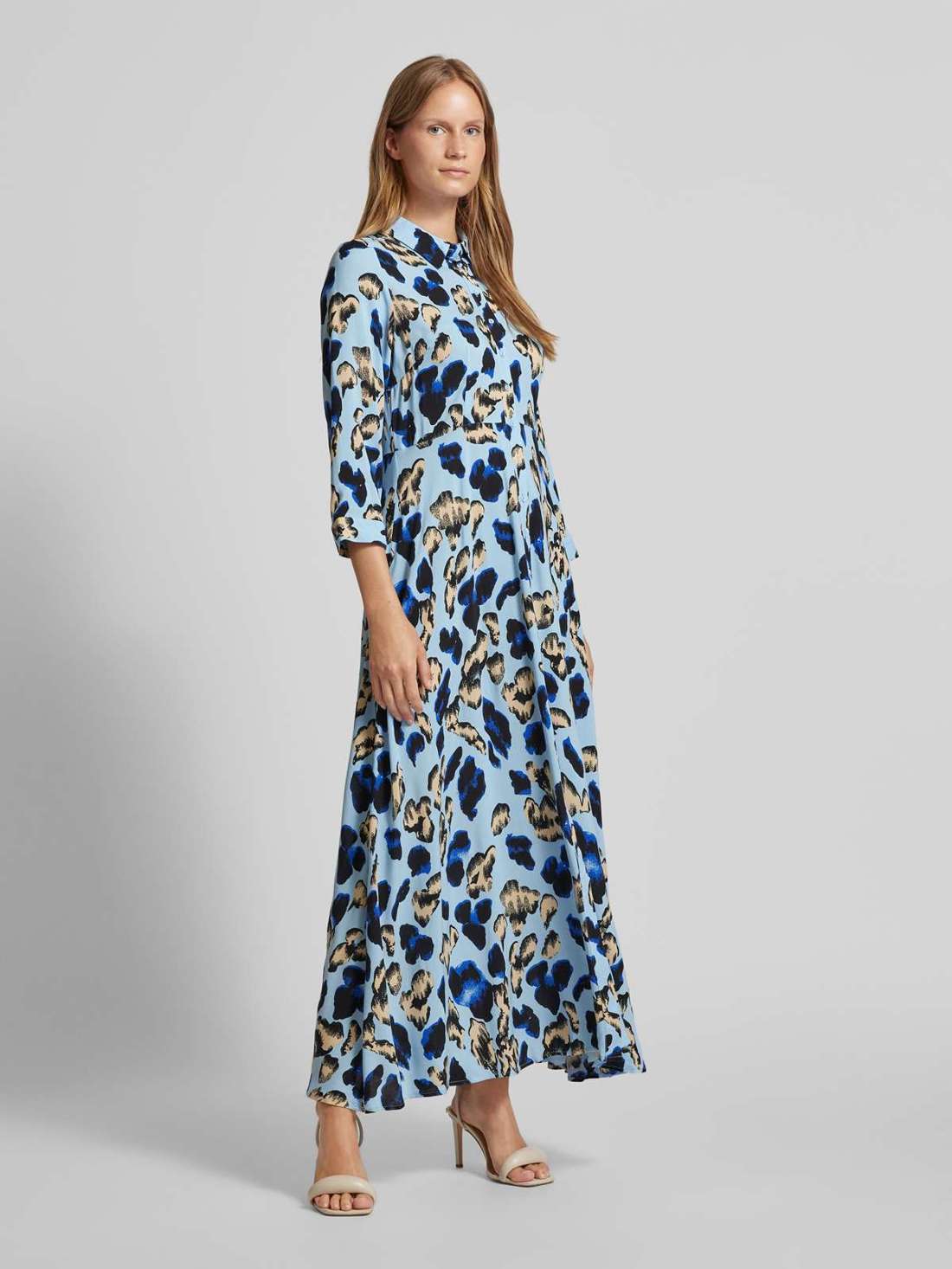 Платье макси с планкой на пуговицах во всю длину SAVANNA