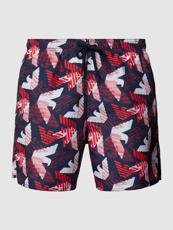 Плавки стандартного кроя с логотипом по всей поверхности