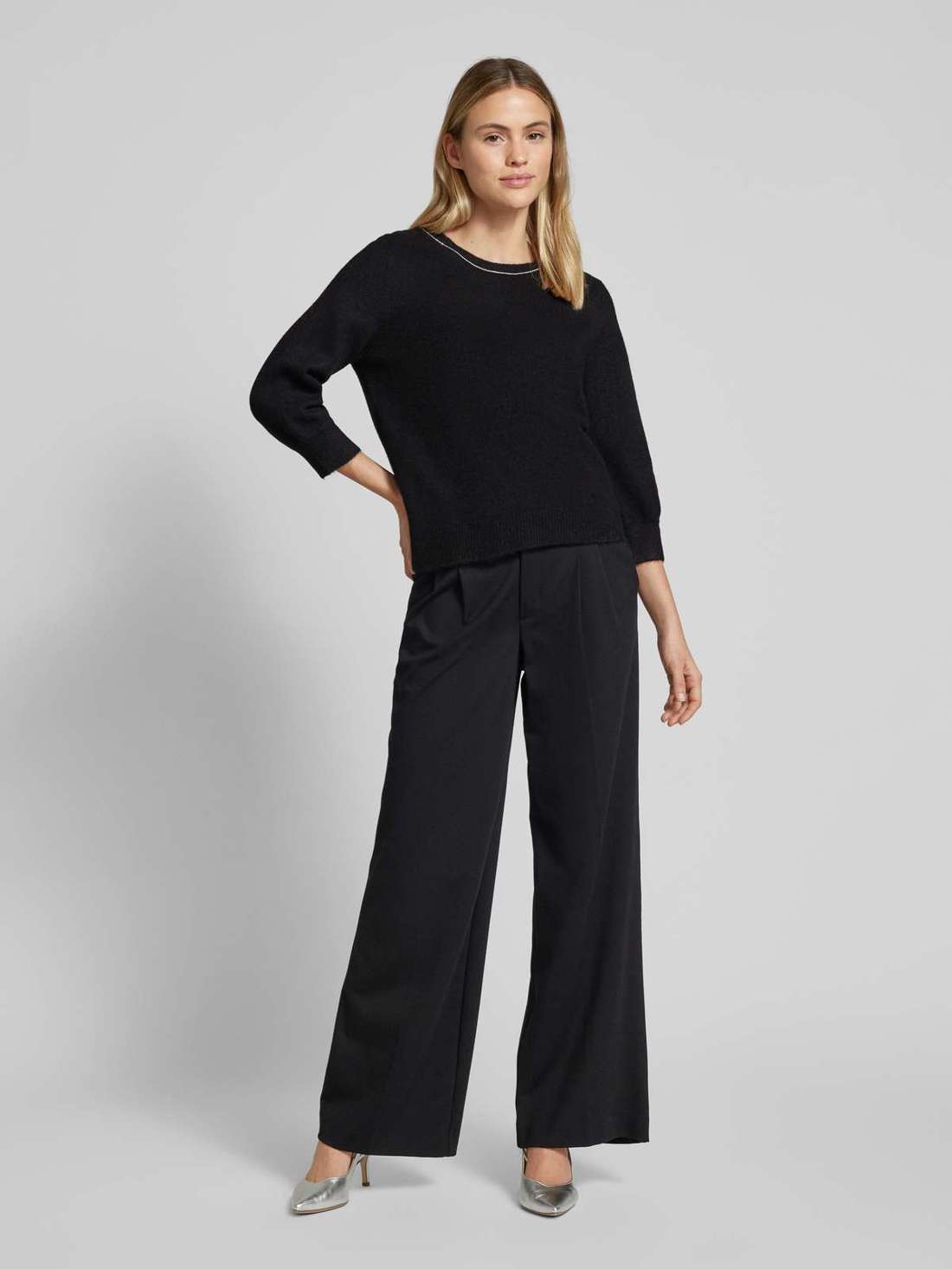 Вязаный свитер с ребристыми манжетами meridith