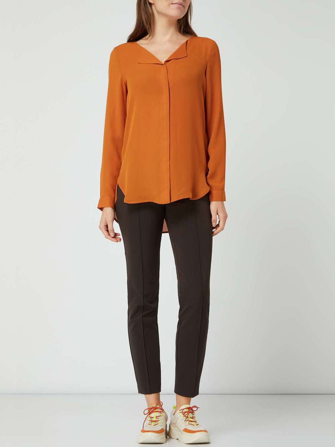 Брюки из ткани с фиксированными складками Ros