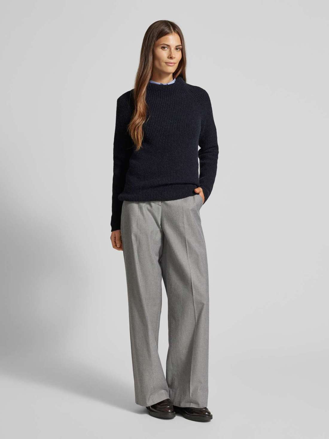 Вязаный свитер из микса альпаки с воротником стойкой Falodan