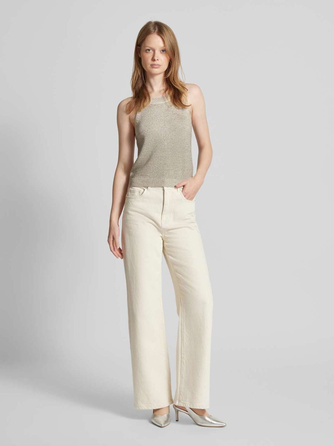 Майка с вязаным эффектом