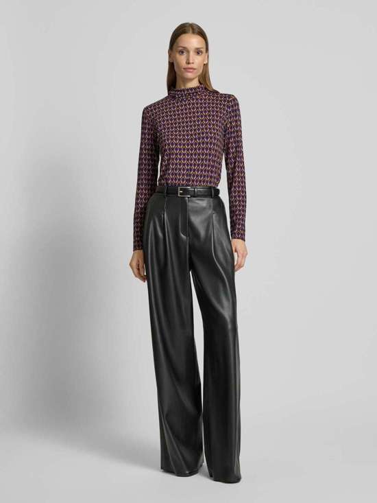 Лонгслив из смеси вискозы и эластана с воротником стойкой