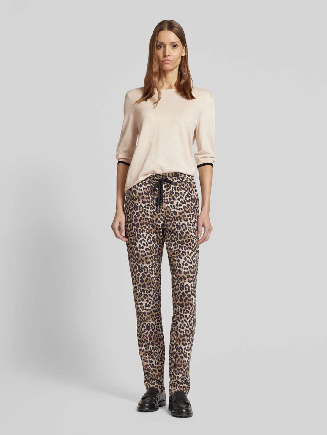 Трикотажная рубашка из смесовой вискозы с круглым вырезом