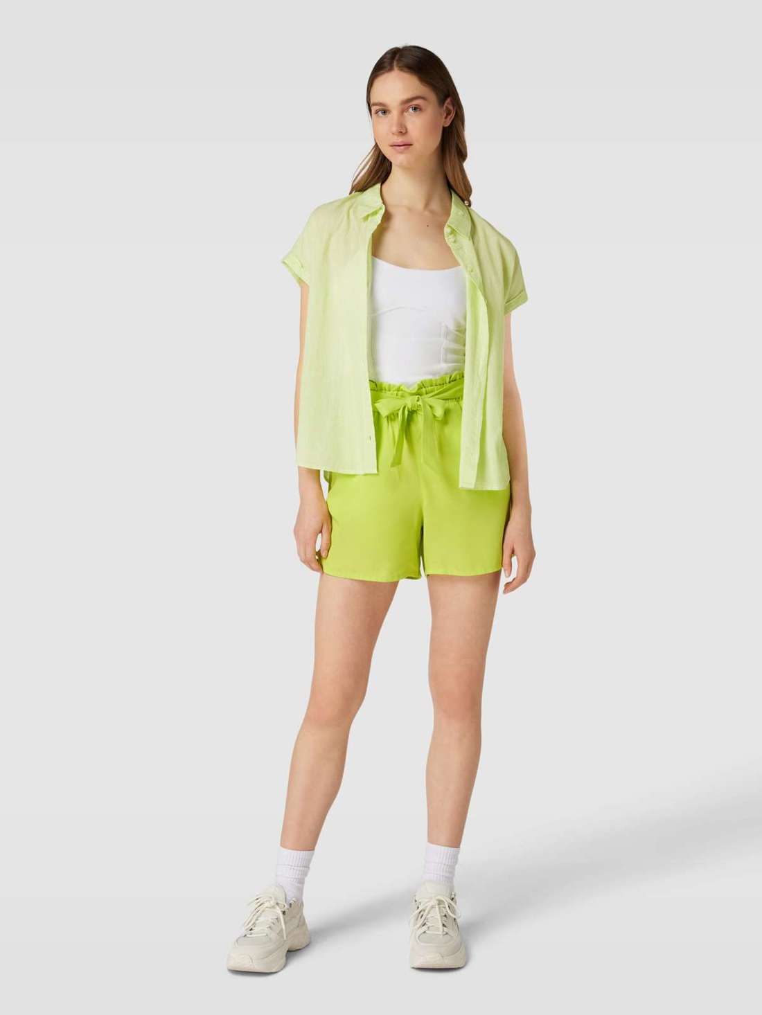 Блузка из смесовой вискозы-хлопка с полосатым узором