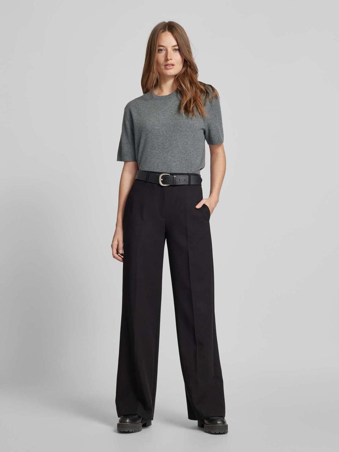 Кашемировая футболка с круглым вырезом