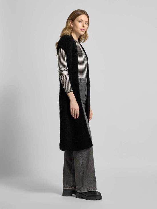 Удлиненный вязаный жилет из смеси натуральной шерсти букле