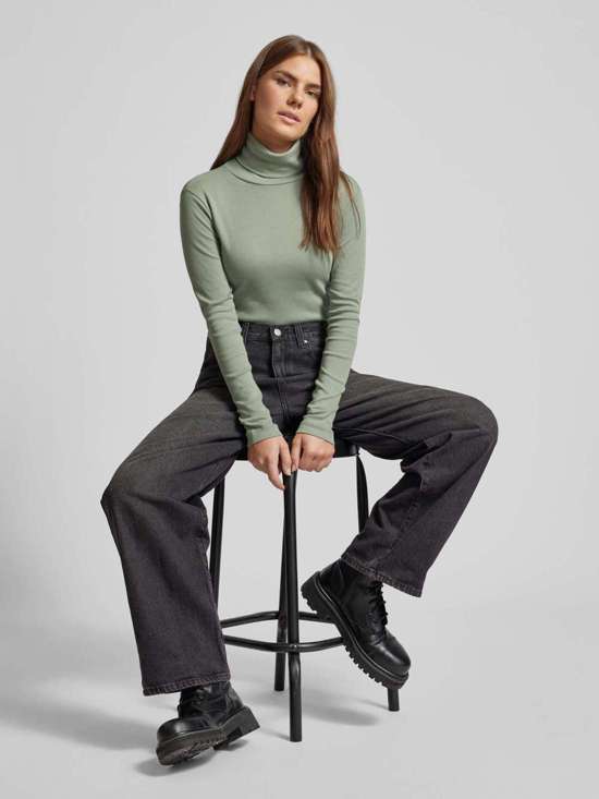 Рубашка с длинными рукавами и круглым вырезом в рубчик Rolli