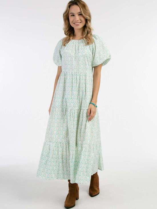 Платье макси с короткими рукавами