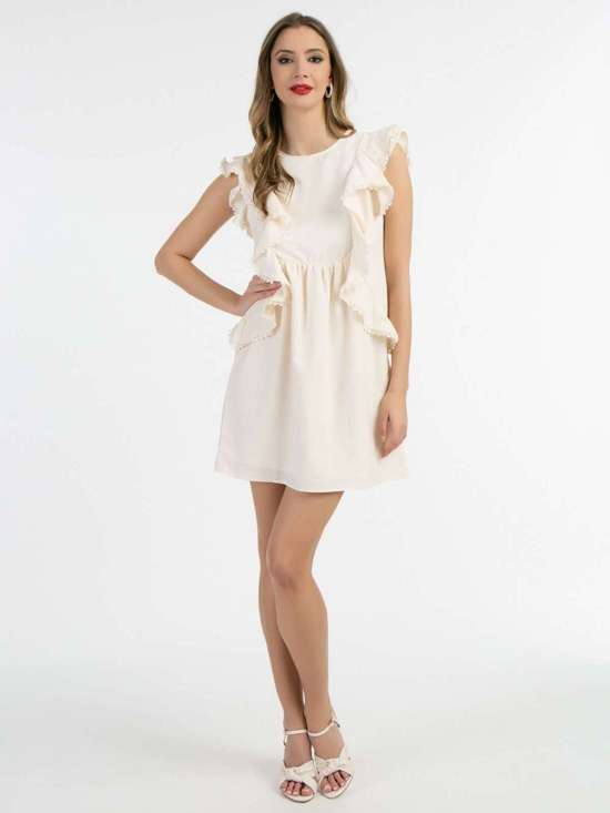 Мини-платье с рюшами