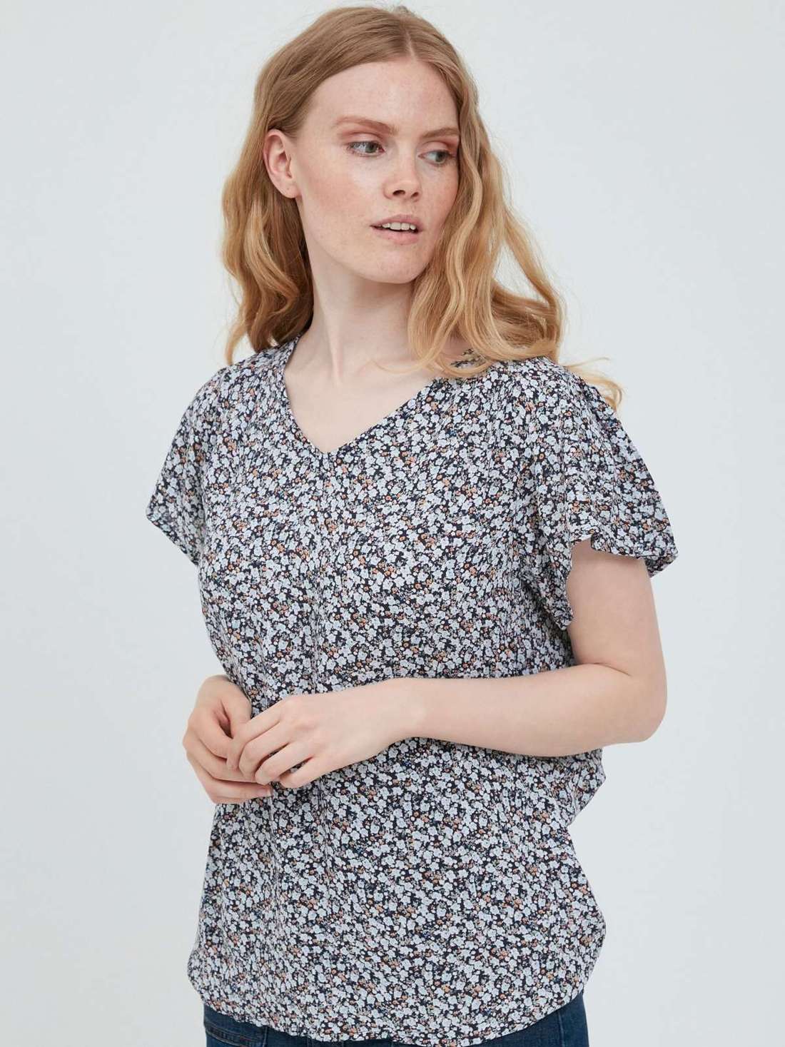 Блузка с короткими рукавами FRALCRINKLE