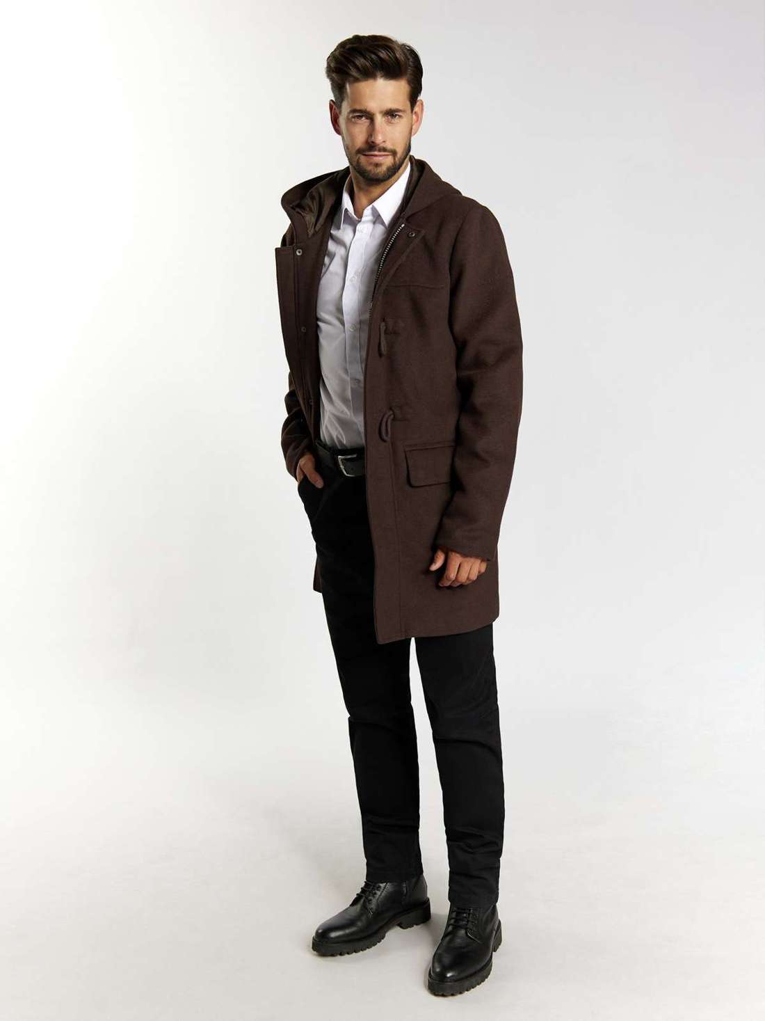 Демисезонное пальто из смесовой шерсти