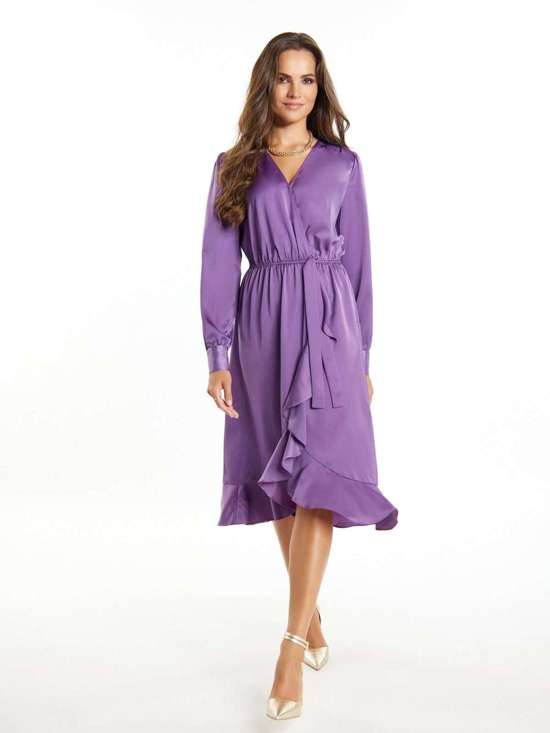 Платье миди с длинными рукавами