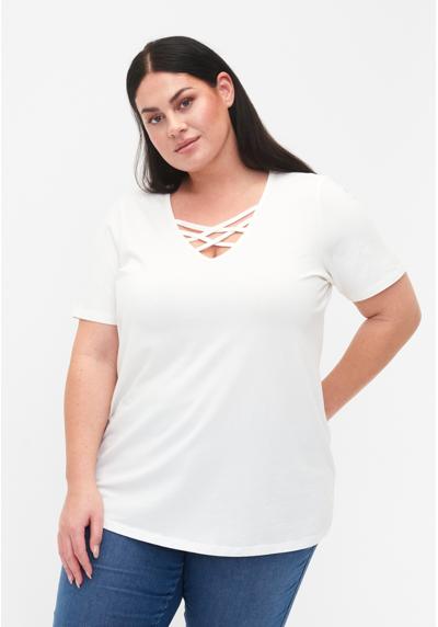 Футболка WITH V-NECK AND CROSS DETAIL WITH V-NECK AND CROSS DETAIL