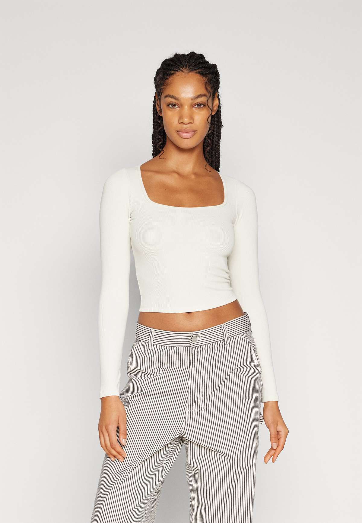 Кофта COZY RIBBED SEAMLESS FABRIC SQUARE-NECK TOP