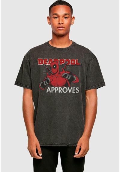 Футболка DEADPOOL APPROVES ACID WASHED OVERSIZE TEE