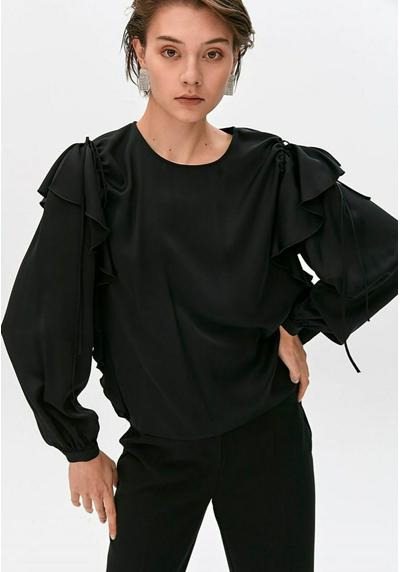 Блузка WITH RUFFLED AND GATHERED SLEEVES