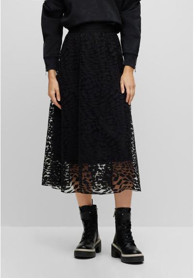 Юбка COTTON-BLEND SKIRT WITH SIGNATURE LACE OVERLAY