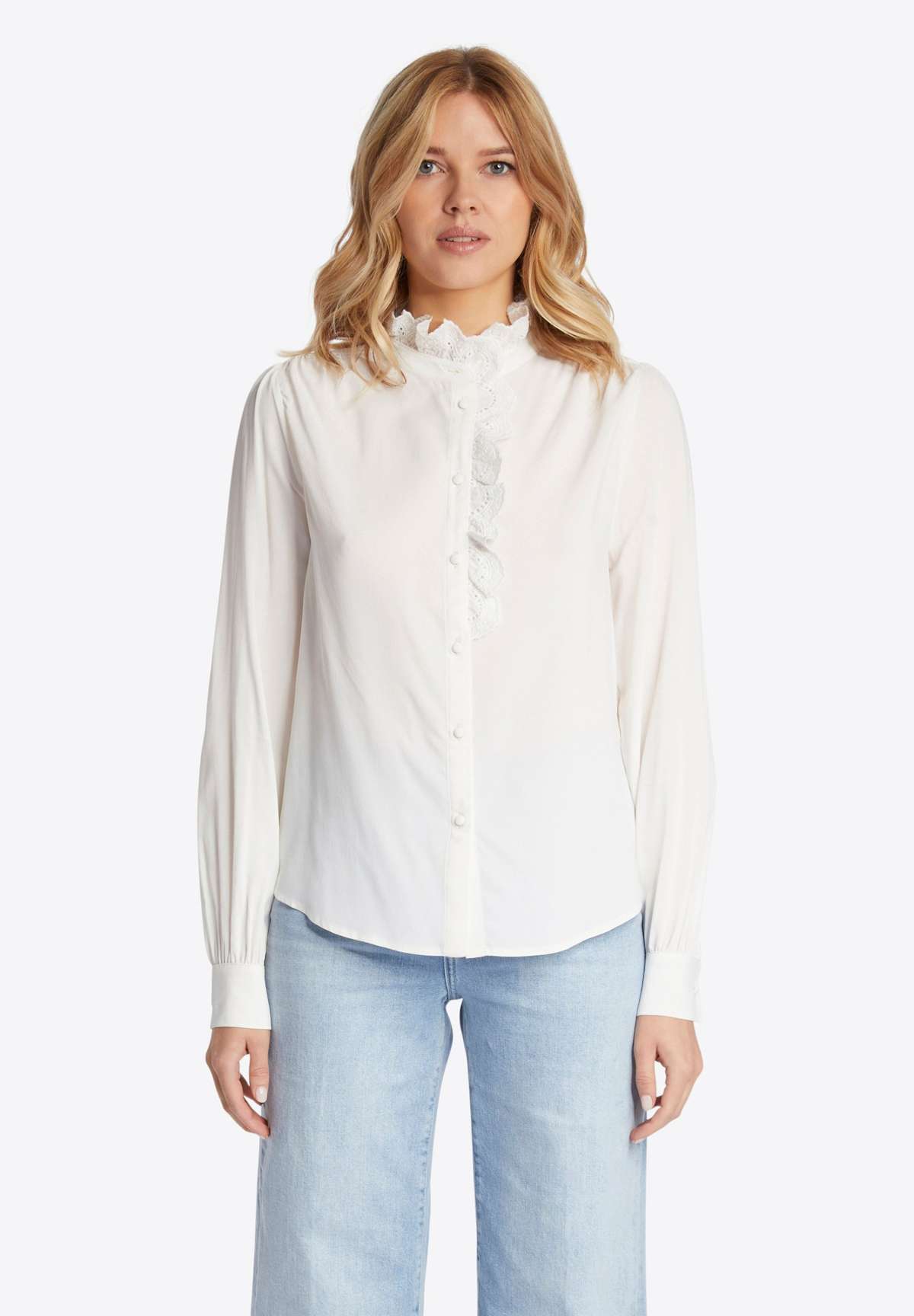 Блуза-рубашка MIT LOCHSTICKEREI