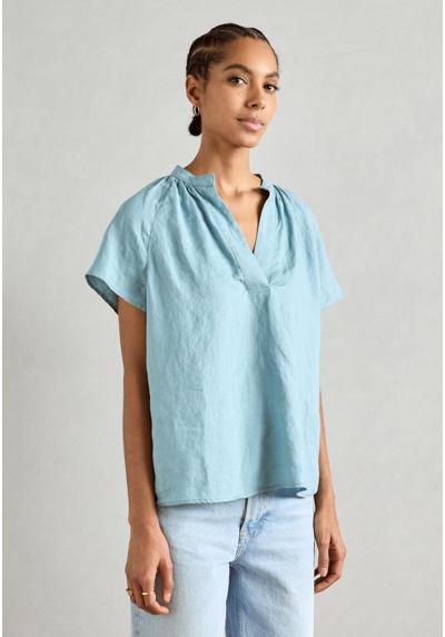 Блузка BLOUSE RELAXED FIT SHORT RAGLAN SLEEVE STAND UP COLLAR WITH V-NECK