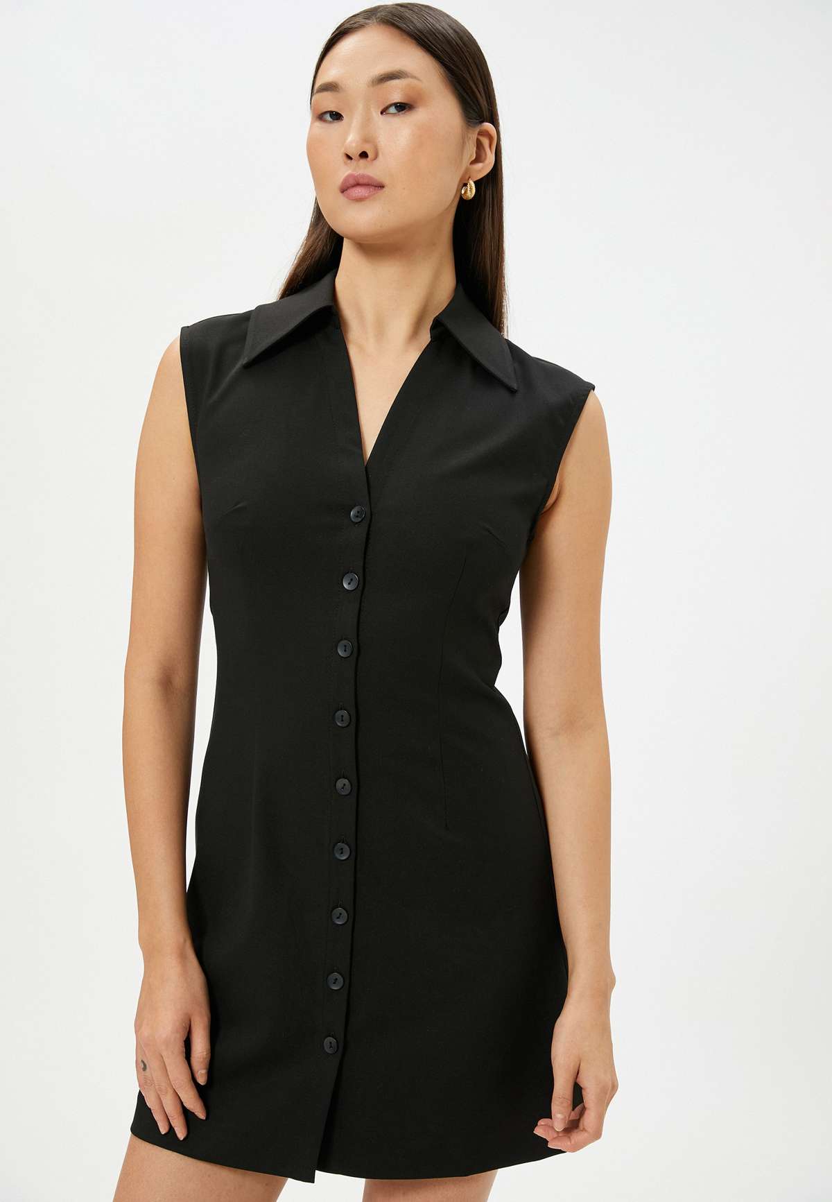 Платье-блузка BUTTONED CLASSIC NECK MINI