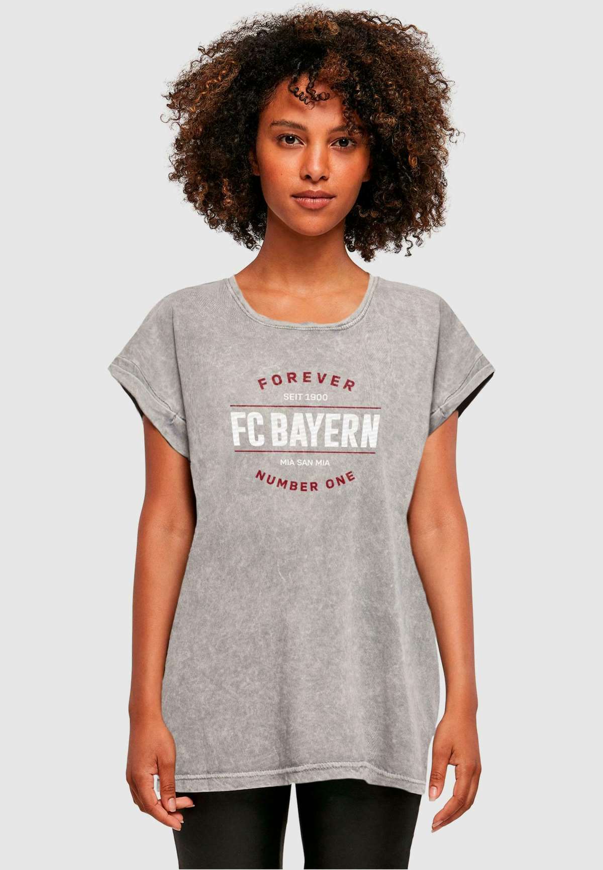 Футболка FC BAYERN M?NCHEN DAMEN LADIES FOREVER NUMBER ONE ACID WASHED TEE
