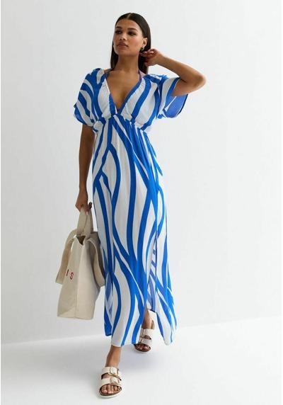 Пляжная одежда Abstract Print Short Sleeve Maxi Dress