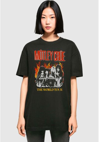 MOTLEY CRUE - VINTAGE WORLD TOUR FLAMES OVERSIZED BOYFRIEND TEE - T-Shirt print MOTLEY CRUE