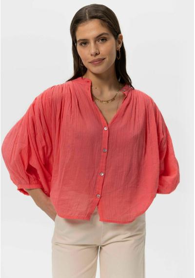 Блуза-рубашка MIT CROPPED-SCHNITT UND PUFFARMELN