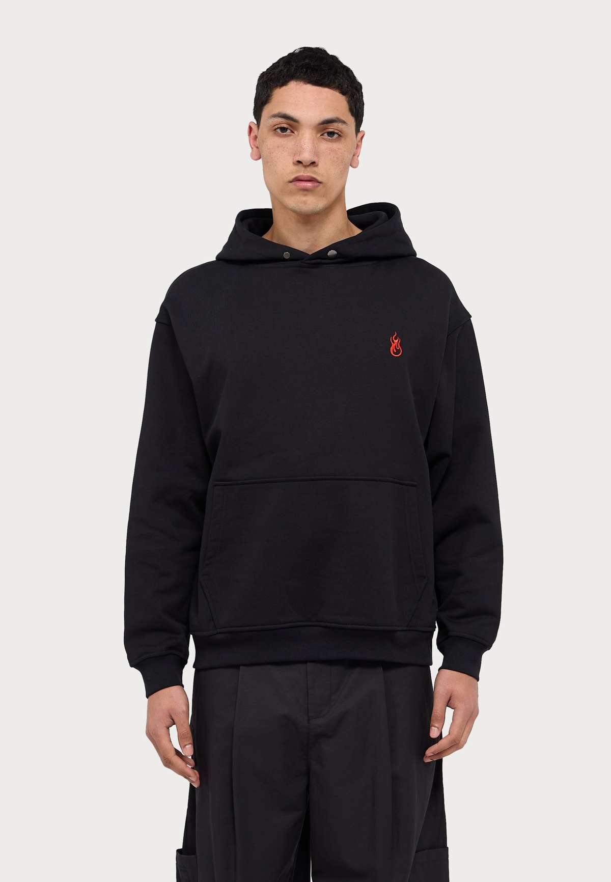Пуловер HOODIE WITH FLAMES LOGO AND LABEL