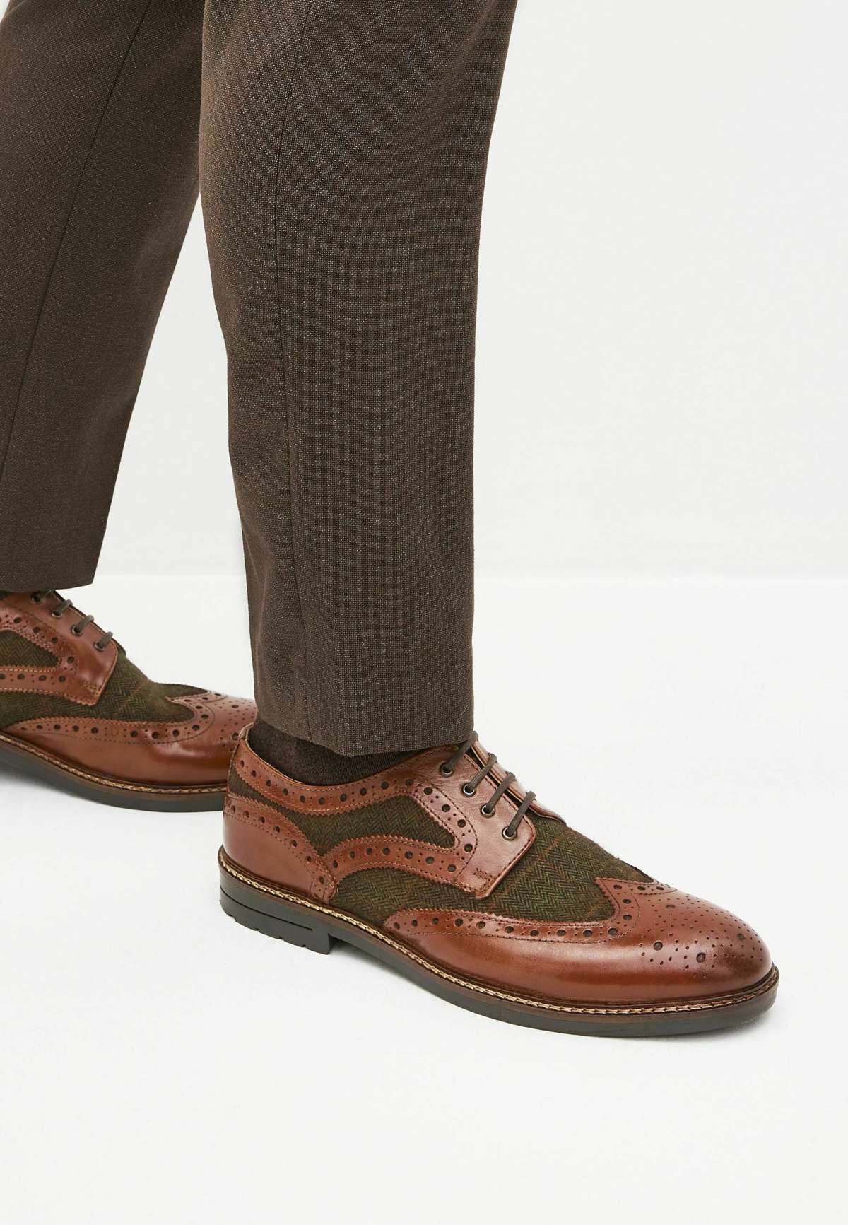 Ботинки на шнуровке TWEED DETAIL BROGUES