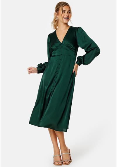 Платье-блузка V-NECK BALLOON SLEEVE SATIN DRESS