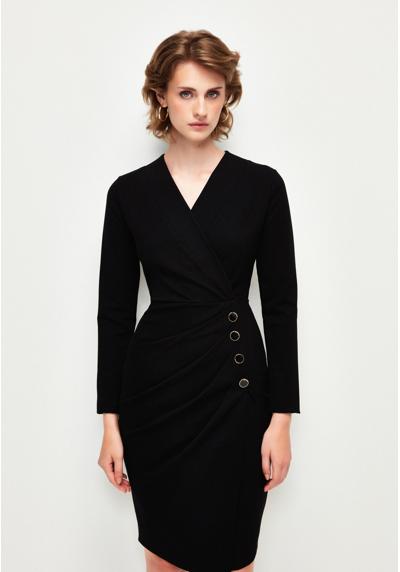 Платье-футляр V-NECK DRAPED FRONT BUTTONED