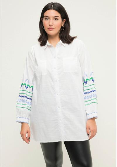 Блуза-рубашка BOXY FIT STICKEREIEN KRAGEN-ARMEL