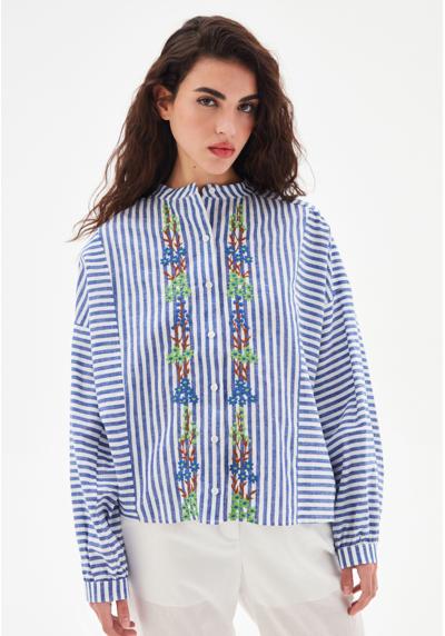 Блуза-рубашка EMBROIDERED LONG SLEEVE STRIPED