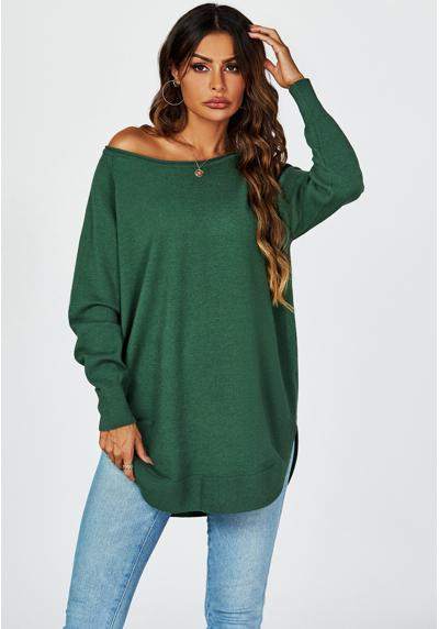 Пуловер LOOSE FIT BOAT NECK LONG SLEEVE ROUNDED HEM
